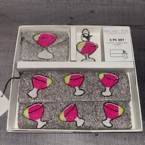 🌷Viral Rachel Zoe Pink Cocktail Beaded Purse Set